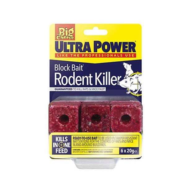 Big Cheese Ultra Power Block Bait Rodent Killer 6 x 20g | STV567