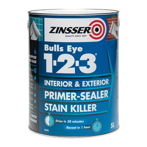 Zinsser Bulls Eye 1-2-3 123 Primer Sealer 5 Litre - White | ZN610207