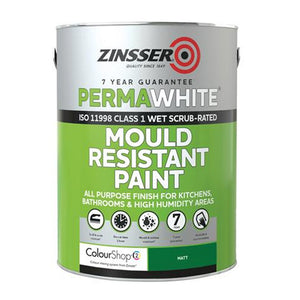 Zinsser Perma White Mould Resistant Paint Interior 1 Litre - Matt White | ZN610399