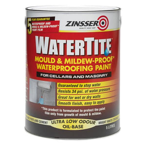 Zinsser WaterTite Mould & Mildew Proof Waterproffing Paint 5 Litre | ZN610412