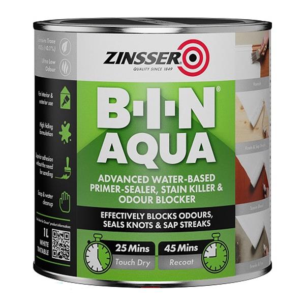 Zinsser BIN Aqua Primer Water Based 1 Litre | ZN615035