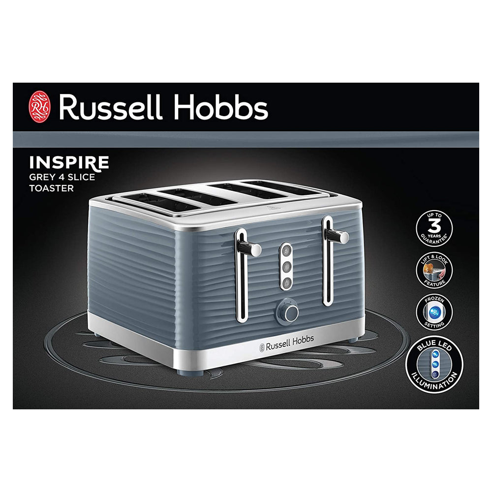Russell Hobbs Inspire 4 Slice Toaster - Grey | 24383