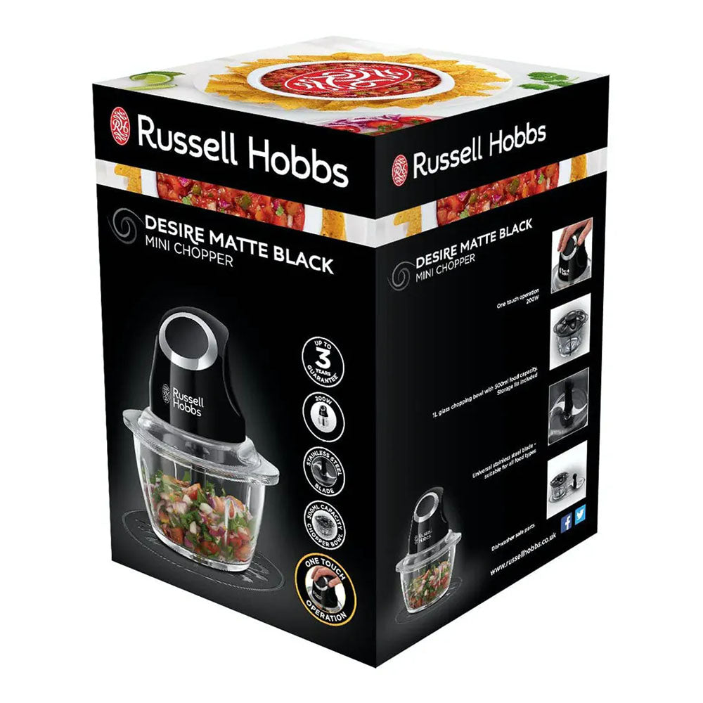 Russell Hobbs Desire Matte Black Mini Chopper | 24662