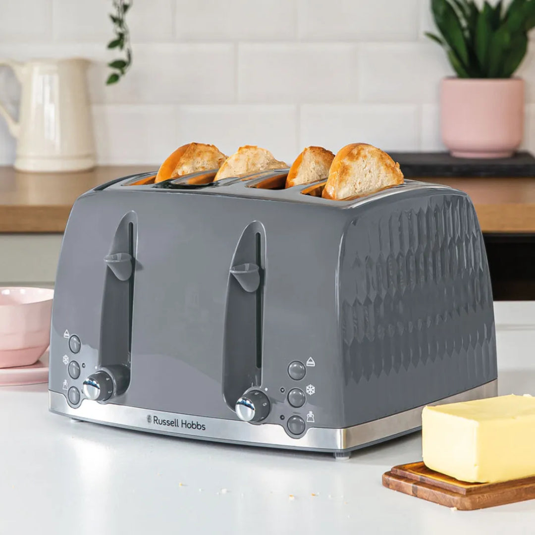 Russell Hobbs Honeycomb 4 Slice Toaster - Grey | 26073