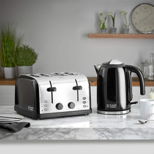 Russell Hobbs 4 Slice Toaster - Black / Stainless Steel | 28360