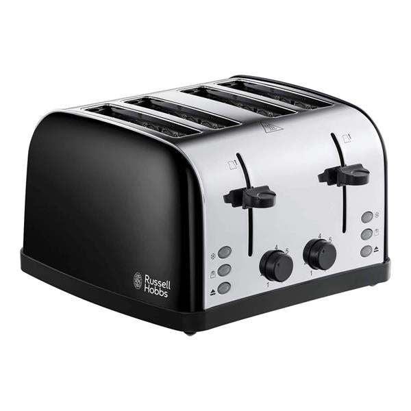 Russell Hobbs 4 Slice Toaster - Black / Stainless Steel | 28360