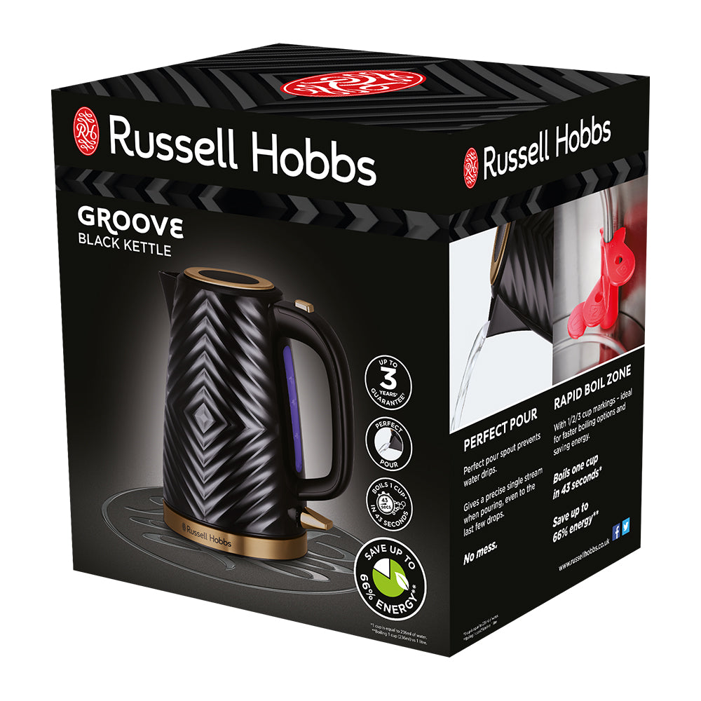 Russell Hobbs Groove Kettle - Black | 26380