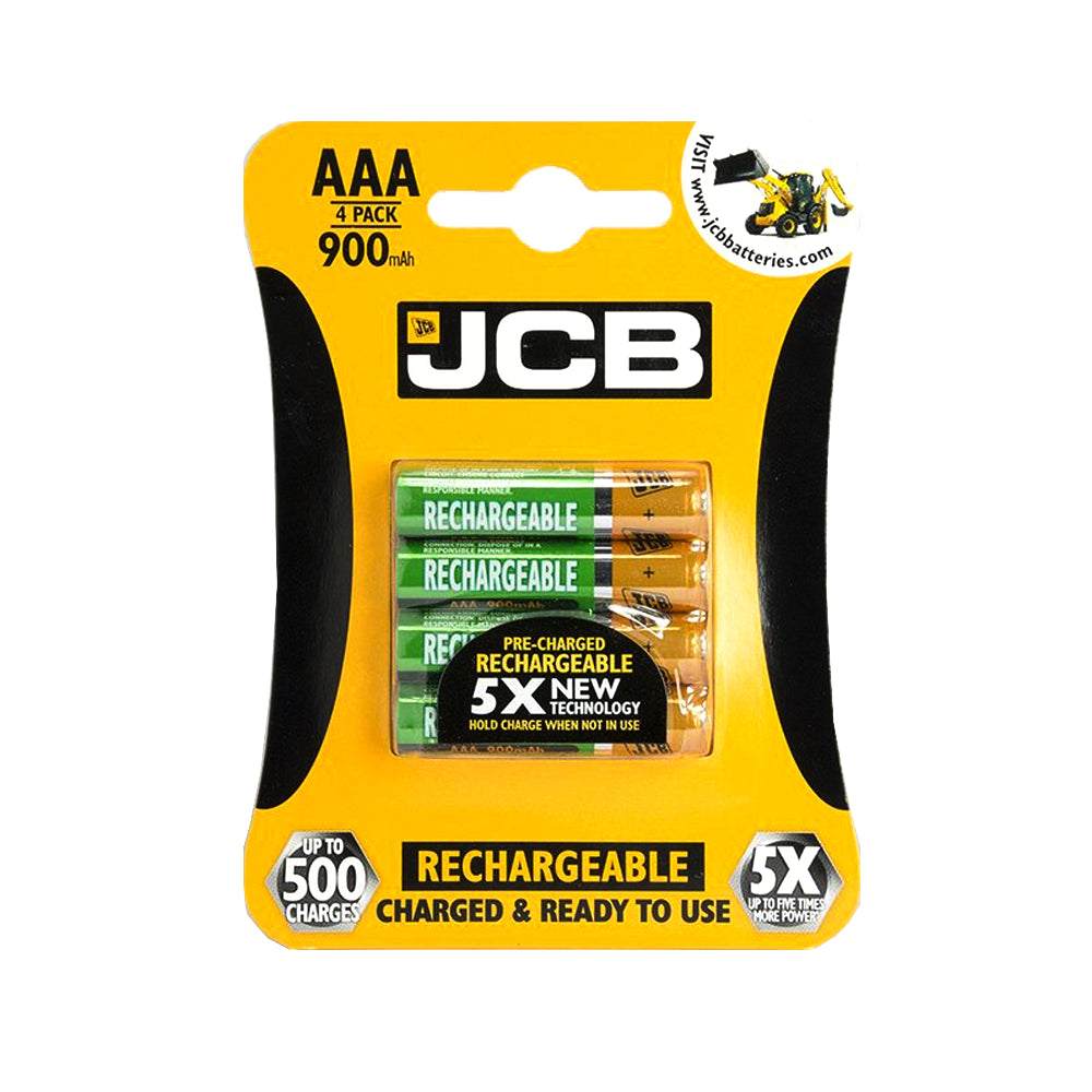 JCB AAA RECHARGABLE BATTERY 4 PACK 900MAH | 1737-14