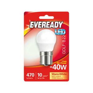 Eveready 6W (40W) B22 Golf Ball Led Bulb | 1826-08