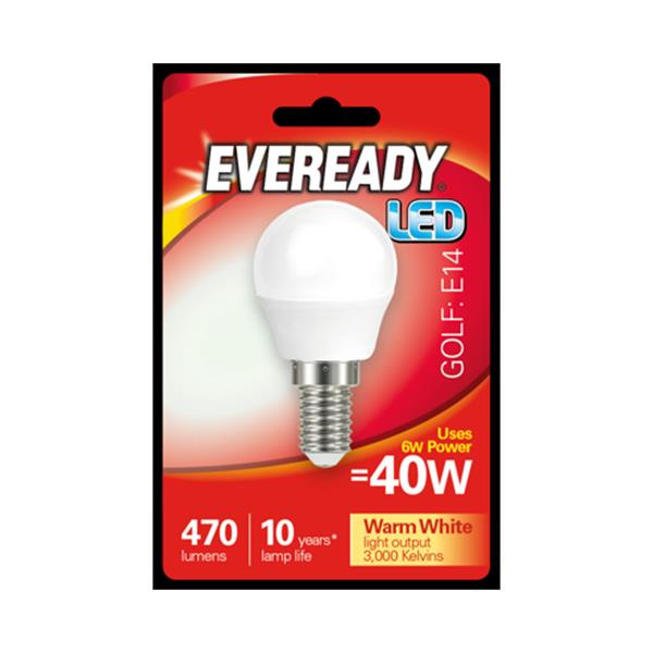 Eveready 6W (40W) E14 Golf Ball LED Bulb | 1826-14