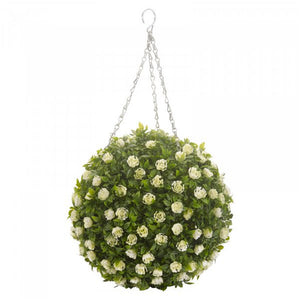 Topiary White Rose Ball - 30cm | 260685