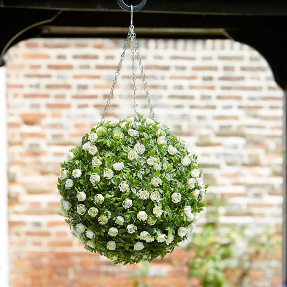 Topiary White Rose Ball - 30cm | 260685