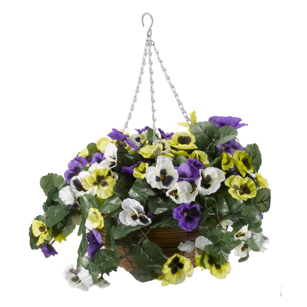 Smart Garden Faux Decor Pansy Pourri Hanging Regal Basket