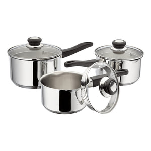 Judge Vista 3 Piece Draining Saucepan Set - Stainless Steel | PP254A