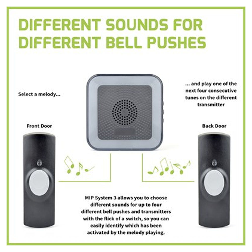 Lloytron 32 Melody Hearing Impaired Door Bell Chime Kit - Black | DB7533B