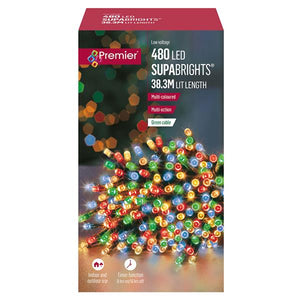 Premier 480 Led Multi-Action Supabright Christmas Lights - Multi Coloured | FLV162172M