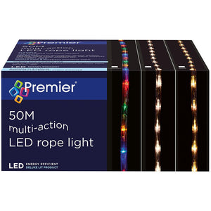 Premier 50 Metre Mulit Action LED Rope Light - Multicoloured | LV171649M