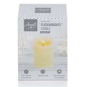 Premier Flicker Candle with Timer - Cream - 13cm x 9cm | FALB192180