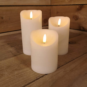 Premier Flicker Candle with Timer - Cream - 13cm x 9cm | FALB192180