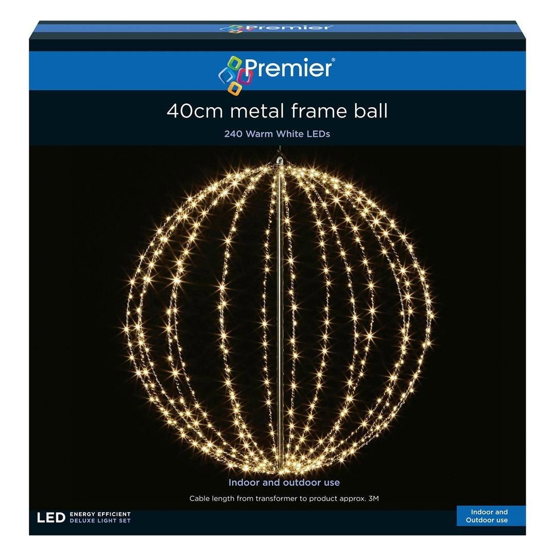 Premier 40cm LED Metal Frame Ball - Warm White | LV201217WW