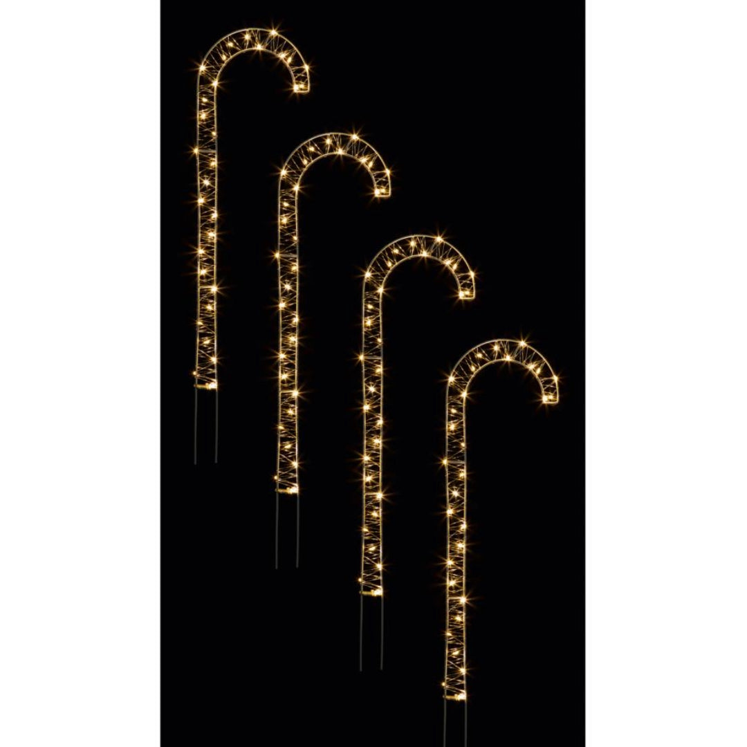 Premier LED Pin Wire Candy Cane Path Finders - Set of 4 | FLV213040