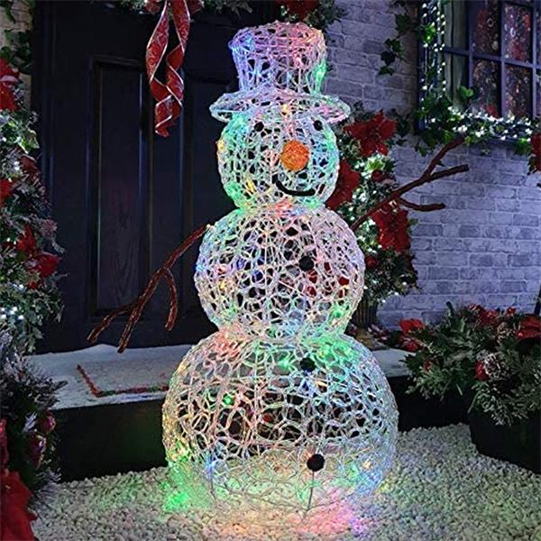 Premier LED Multi-Action Soft Acrylic Snowman Multi-Coloured - 90cm | FLV191182MMA