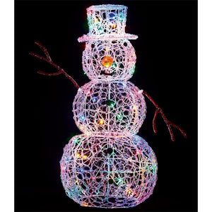 Premier LED Multi-Action Soft Acrylic Snowman Multi-Coloured - 90cm | FLV191182MMA