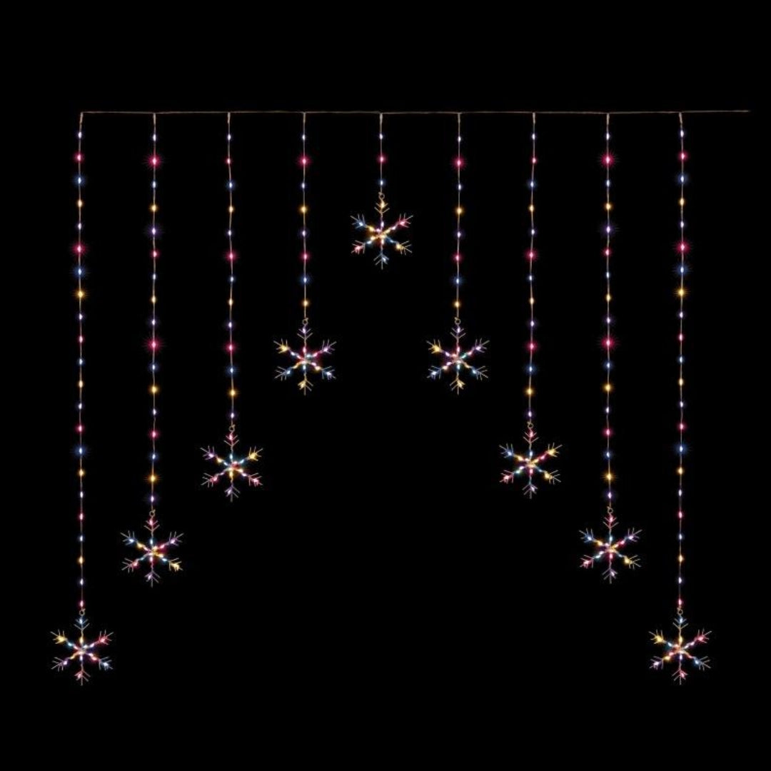 Premier 258 LED Flexibrights Snowflake Curtain Light 1.2m x 1.2m - Rainbow | LV24368RBW