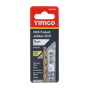 Addax 2mm Ground Jobber Cobalt Drill Bit | HSSCOR2