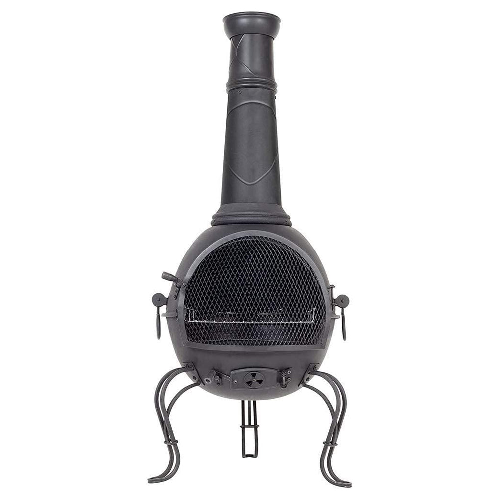 La Hacienda Murcia Extra Large Steel Chimenea with Grill | 280767