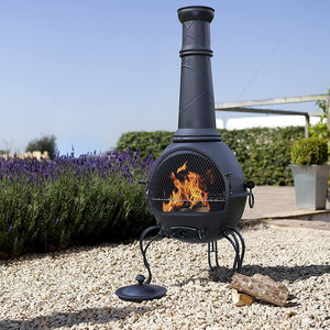 La Hacienda Murcia Extra Large Steel Chimenea with Grill | 280767