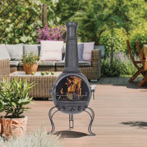 La Hacienda Murcia Extra Large Steel Chimenea with Grill | 280767