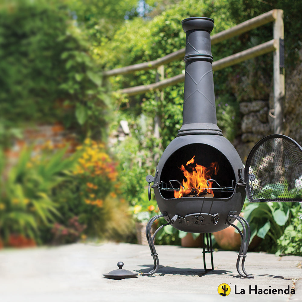 La Hacienda Murcia Extra Large Steel Chimenea with Grill | 280767