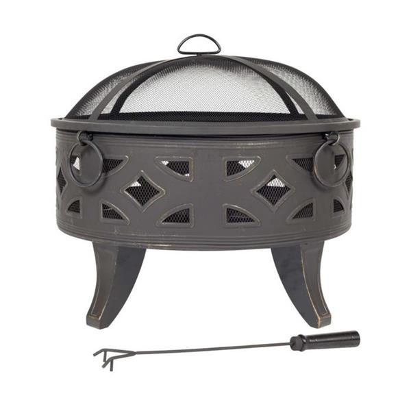 La Hacienda Diamond Deep Bowl Firepit with Grill | 280747