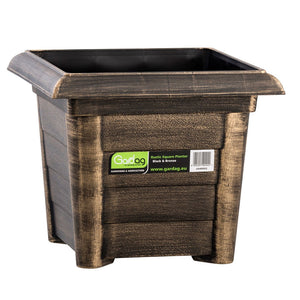 Gardag Rustic Square Planter Pot 32cm - Black & Bronze | GA400922