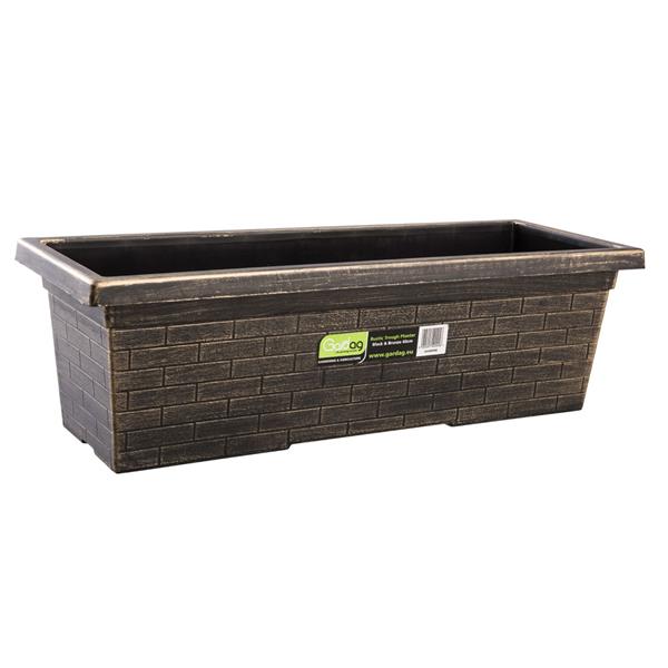 Gardag Rustic Trough Planter Window Box 60cm  - Black & Bronze | GA400946