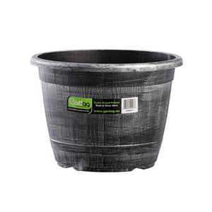 Gardag Rustic Round Planter Pot 30cm - Black & Silver | GA400977
