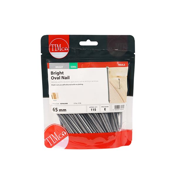 Timco 65mm Oval Nails 500g | BON65MB