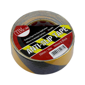 TIMCO Anti-Slip Tape 50mm x 10m - Black/Yellow | ASTSTRIPE