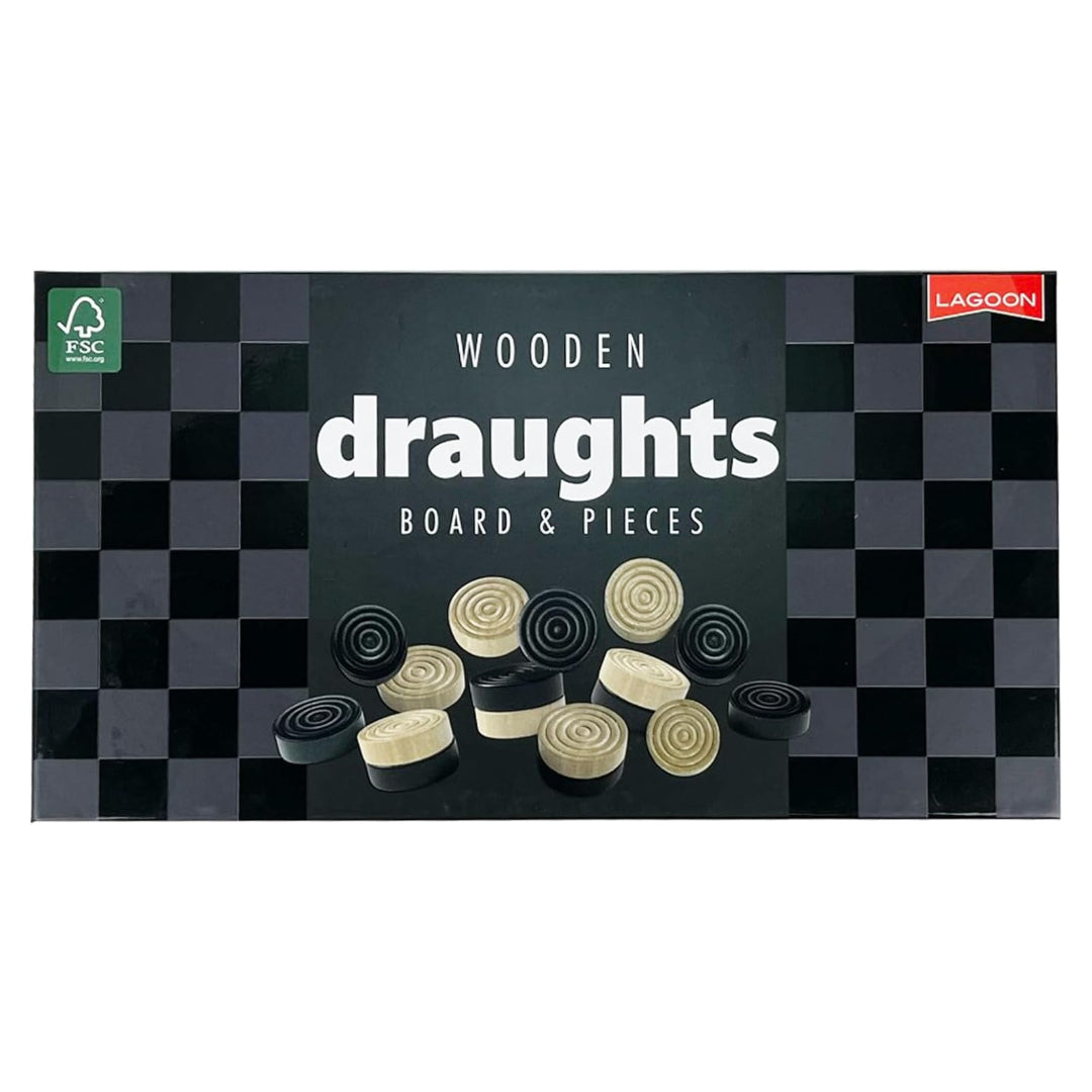 Lagoon Draughts Wooden Board Game | L08606