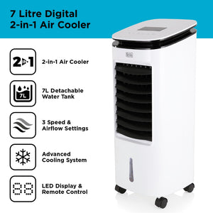 Black & Decker 2 in 1 Air Cooler and Fan 7 Litre - White | BXAC65002GB