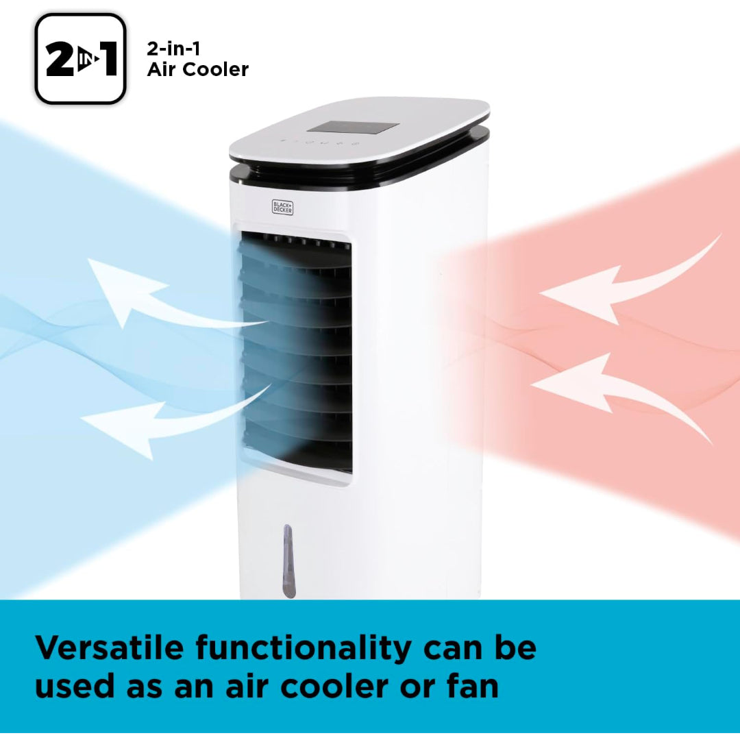 Black & Decker 2 in 1 Air Cooler and Fan 7 Litre - White | BXAC65002GB