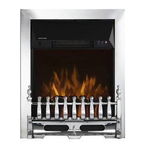 Warmlite Whitby Electric Fire Inset with Remote Control Chrome - 2kw