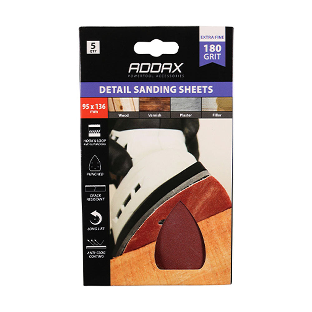 Addax Detail Sanding Pads - 180 Grit 95 x 136mm | 231811