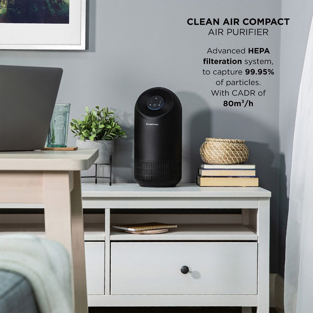 Russell Hobbs Clean Air Compact Air Purifier with Touch Control - Black | RHAP1001B