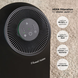Russell Hobbs Clean Air Compact Air Purifier with Touch Control - Black | RHAP1001B