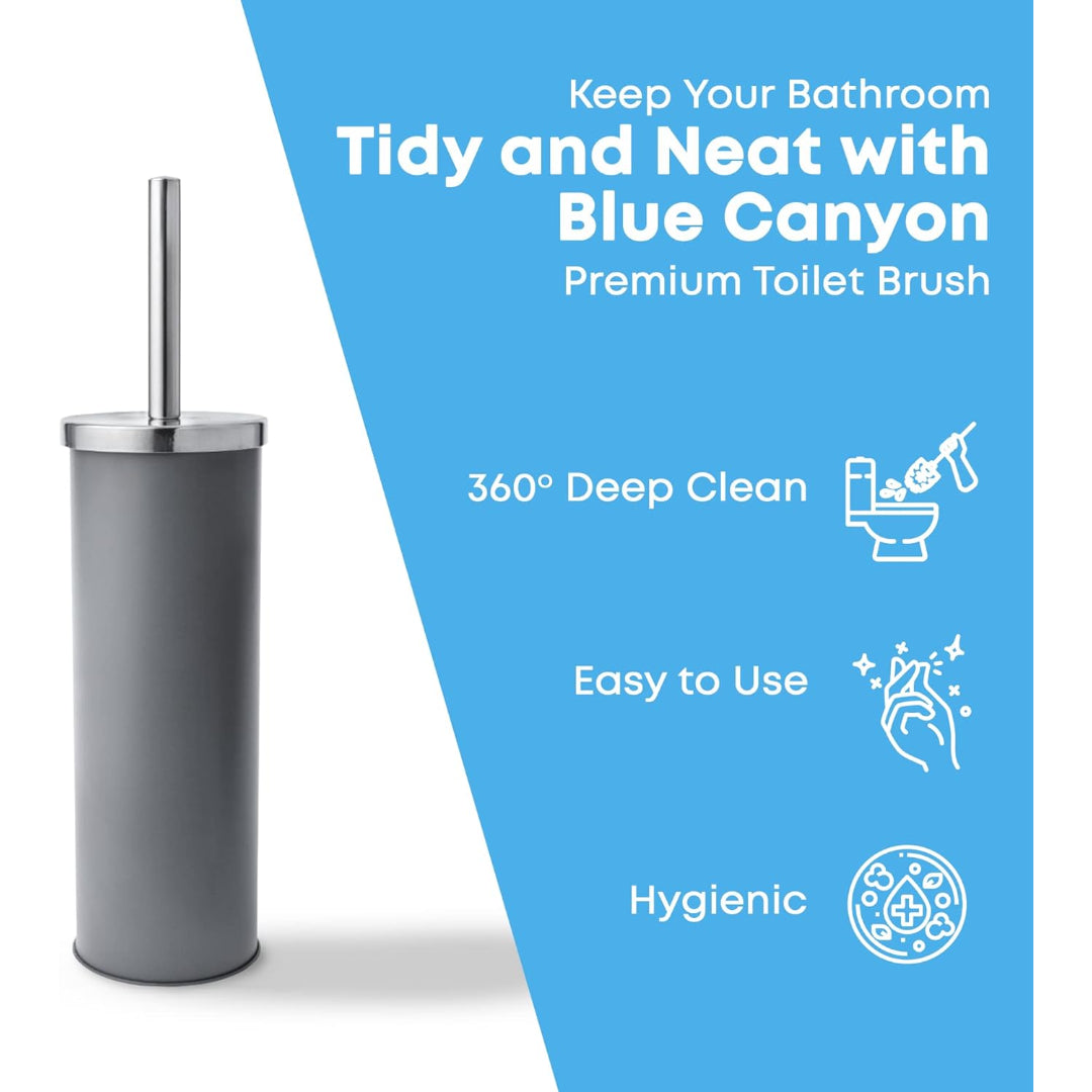 Blue Canyon Toilet Brush and Holder - Slate | BCBA-2301SL