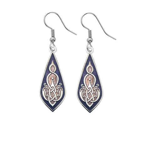 Sea Gems Celtic Birds Head Earrings Purple / Lilac - Sterling Silver | 3189PL