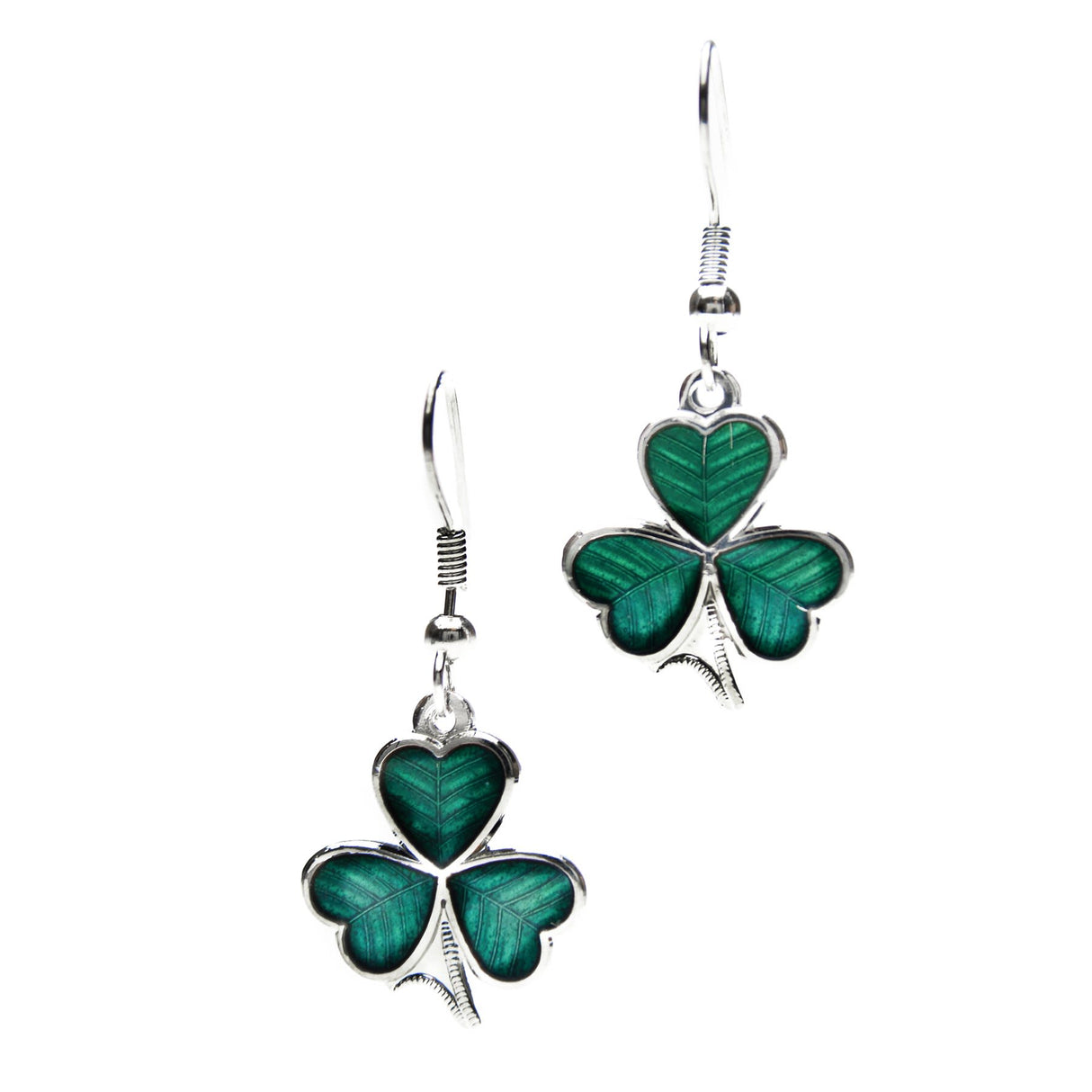 Sea Gems Celtic Shamrock Earrings Green - Sterling Silver | 3224G