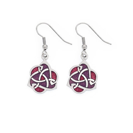 Sea Gems Celtic A Knox Style Earrings Red / Mauve - Sterling Silver | 3343RM